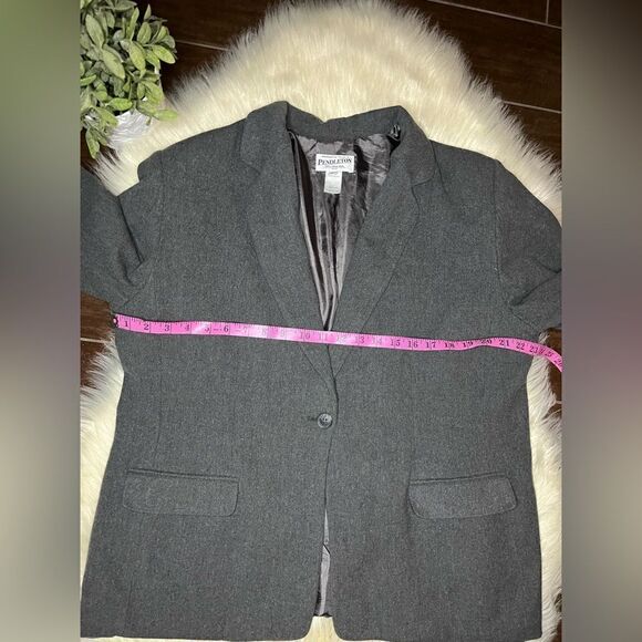 Pendleton 100% virgin wool grey blazer sz 18W - Picture 5 of 7